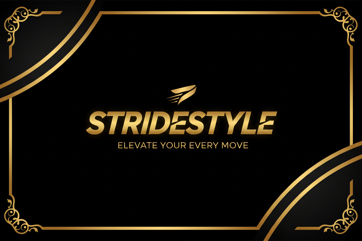 StrideStyle gold-trim hero banner